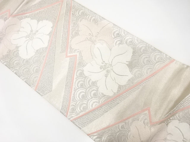 JAPANESE KIMONO / ANTIQUE FUKURO OBI / SILK / WOVEN ORCHID